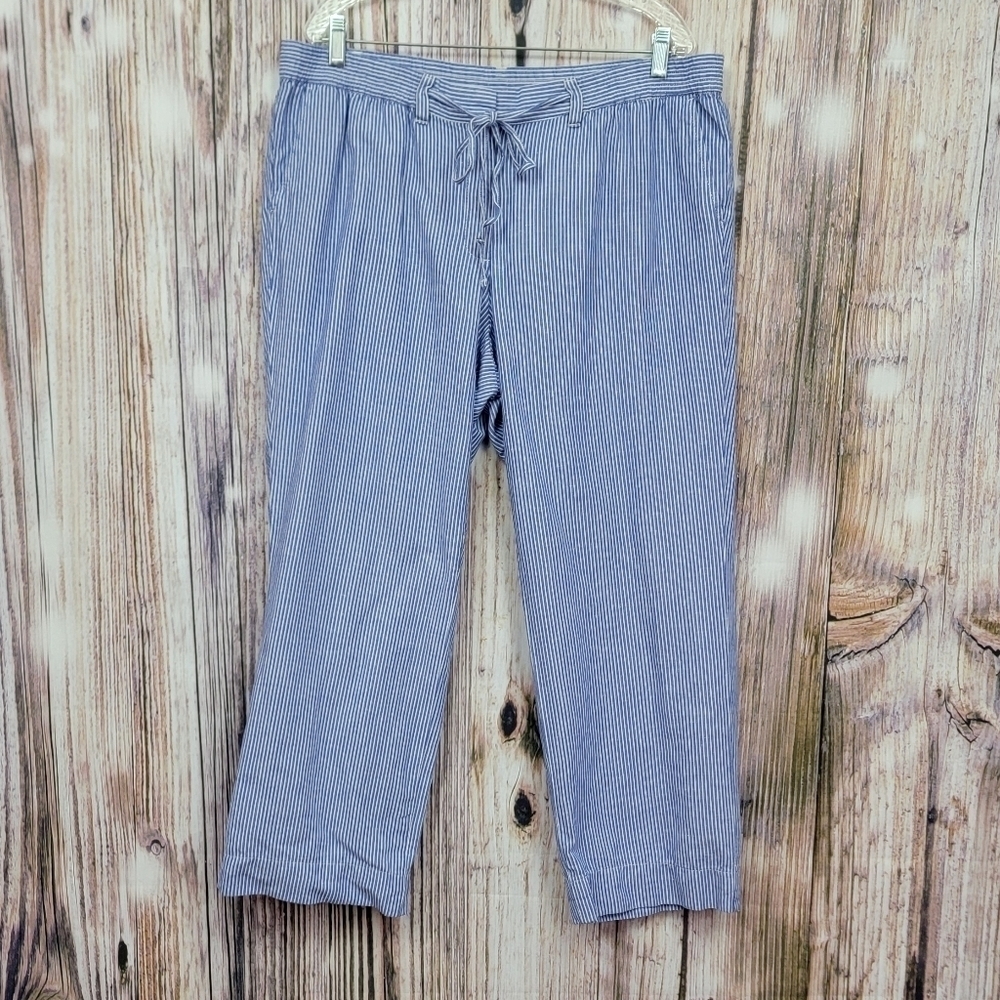 Talbots Linen Stripe The Easy Drawstring Pant - image 2